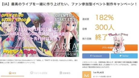 ARIA/PAGG連動クラファン
