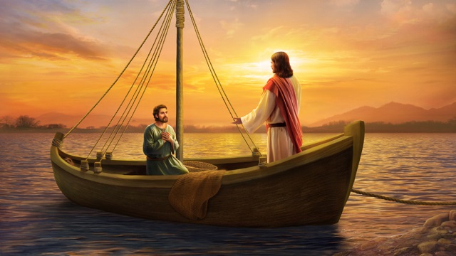 012-彼得蒙呼召-主耶稣与彼得在渔船上-ZB-20180220