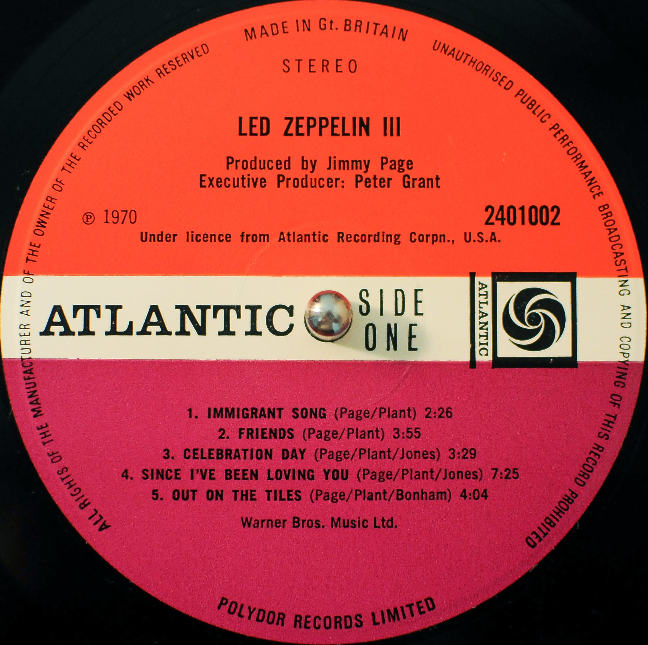 Led Zeppelin III UK [Atlantic 2401 002] - Led Zeppelin