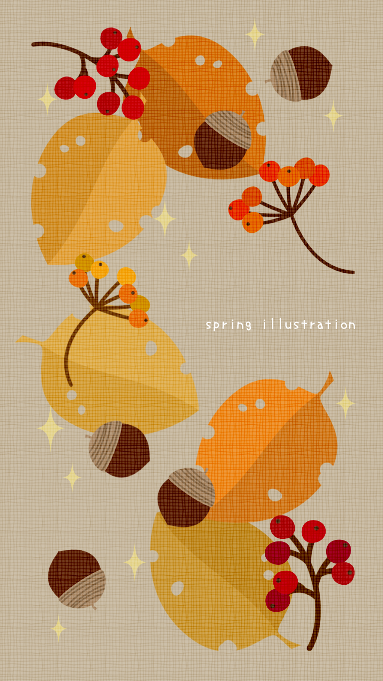 秋の壁紙 Spring Illustration シンプルでかわいいイラストのスマホ壁紙 スマホ待ち受け